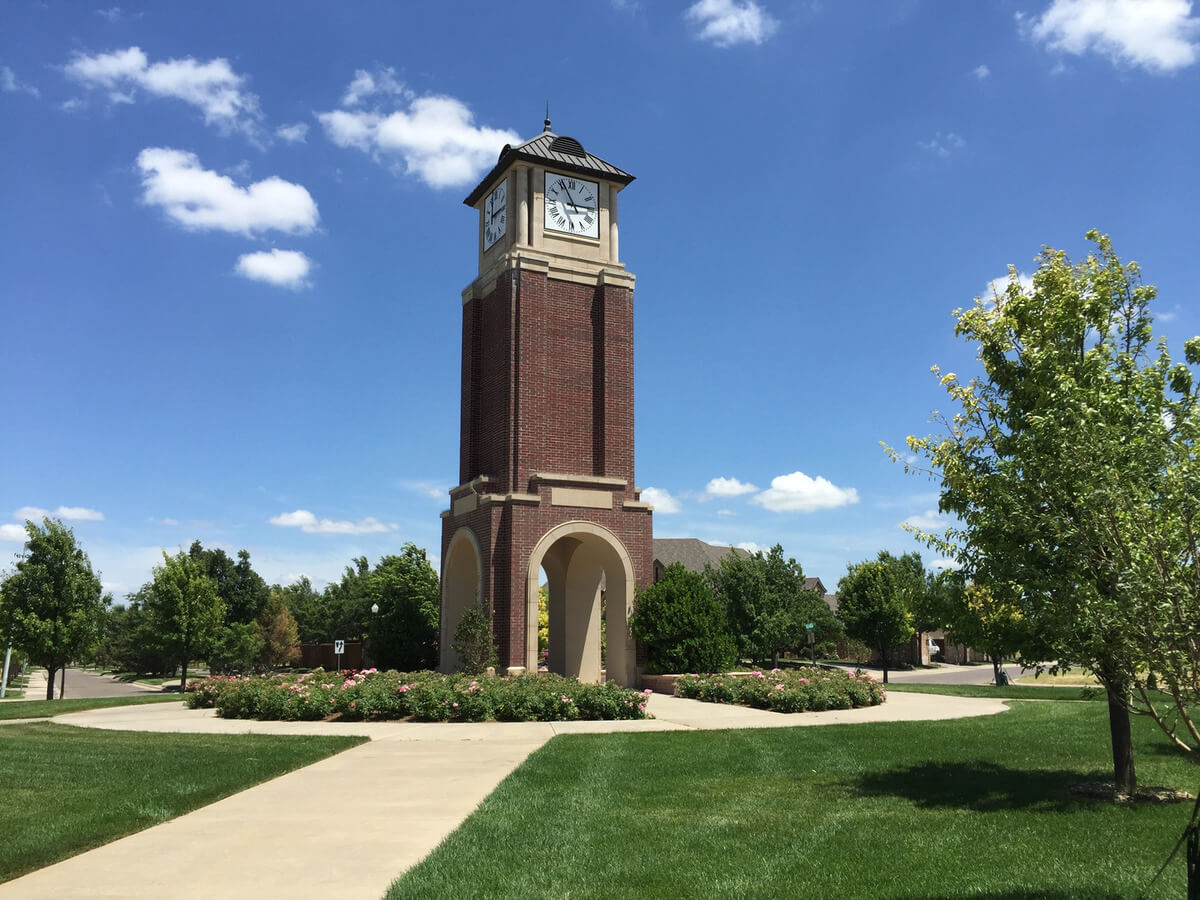 Colonies Clock Tower Colonies Clock Tower, a brick clock tower in a landscaped plaza in Amarillo, TX