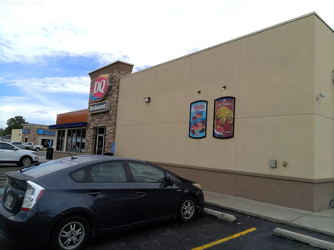 Drive-thru side of the Dairy Queen with menu boards