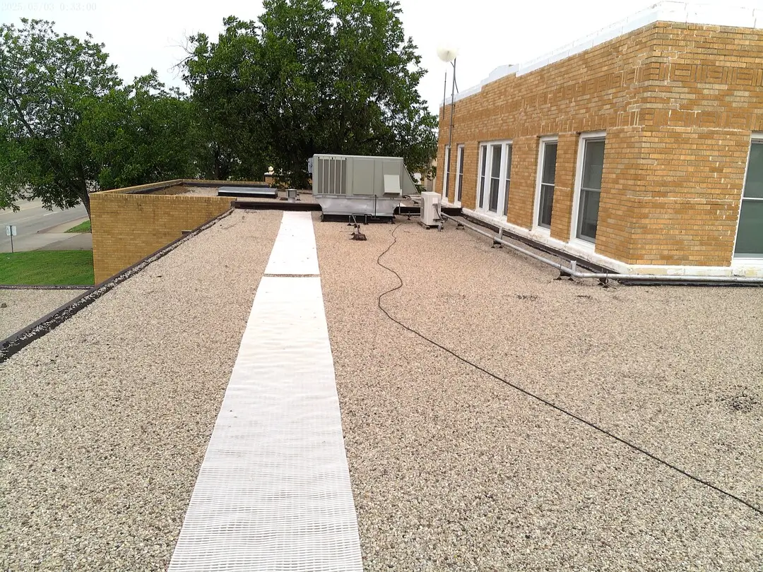 Roof walkway pads on the Texas DPS building in Childress